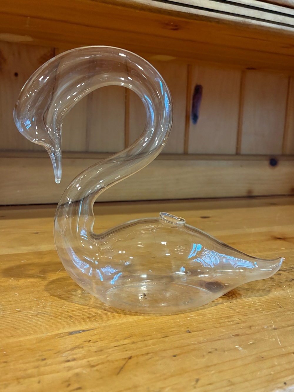 Clear Glass Swan Bud Vase